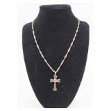 Sterling Silver & Diamond Cross Necklace