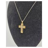 Sterling Silver & Gold-Toned Cross Christian Necklace