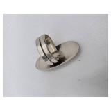 Sterling Silver & Coral Native American Ring- Size 8