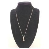 Sterling Silver Necklace & Blue Topaz Pendant