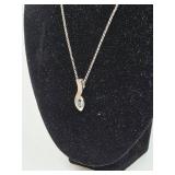 Sterling Silver Necklace & Blue Topaz Pendant