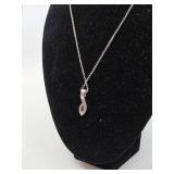 Sterling Silver Necklace & Blue Topaz Pendant