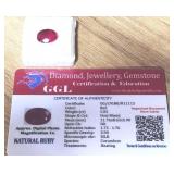 Beautiful 5.82 Carat Oval Ruby w/ COA