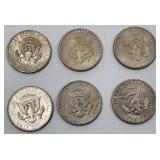 Lot of 6 1971 Kennedy Half Dollars