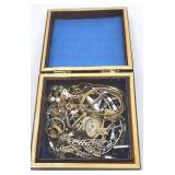 Small Jewelry Box w/ Gold & Silver Fine Jewelry - 12k, 14k, 925, etc. - 266.10 grams