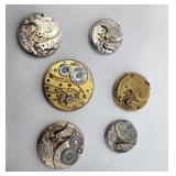 6 Antique/Vintage Pocket Watch Movements