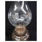 ANTIQUE GLASS HURRICANE OIL LAMPS