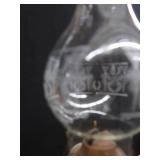 ANTIQUE GLASS HURRICANE OIL LAMPS