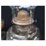 ANTIQUE GLASS HURRICANE OIL LAMPS