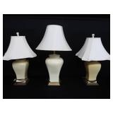 3 BEAUTIFUL CERAMIC LAMPS