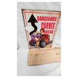 16x12 Dangerous Curves Metal Sign