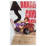 16x12 Dangerous Curves Metal Sign
