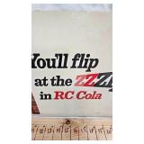 28x11 Vintage RC Cola Cardboard Sign