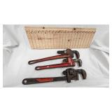 Lot of Three Pipe Wrenches