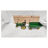 John Deere A w/Driver and Wagon 1/16th Scale