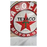 23" Round Metal Texaco Sign