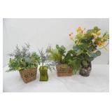 Woven Baskets, Glass Vase, Artificial Flower Arrangements