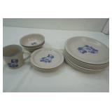 Pfaltzgraff Yorktowne Stoneware, 7 Dinner Plates, 2 Bowls, 3 Dessert Plates, 1 mug
