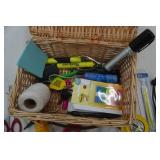 Wicker Lunch Box with Hand Tools & Hardware