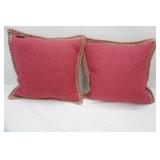 2 Burlap Linen Throw Pillows. 18"x18"