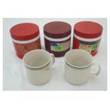 3 Gott Food Jars, 2 Coffee Mugs