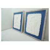 Jeneal Knapp 1994 Molded Paper Pulp Art. Framed. 2ct