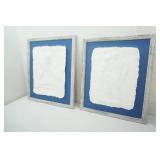 Jeneal Knapp 1994 Molded Paper Pulp Art. Framed. 2ct