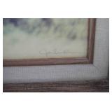 3ct Vintage Framed Photography. Ducks & Combine. 23"x 19"