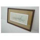 Gerry Strong Print. Framed, Matted. 26"x15" Ducks. Art Print