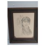 Nancy Williams 1981. Numbered 3/250. Framed Pencil Drawing.