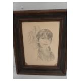 Nancy Williams 1981. Numbered 3/250. Framed Pencil Drawing.