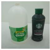 48oz Starbucks Iced Coffee Unopened. White Vinegar 1/4 full