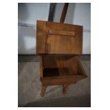 Vintage Side Table with Attached Lamp