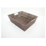Poly Wicker Organizing Basket. Coffee Table Basket. 13"x15"x5"