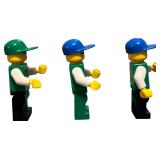LEGO Vintage Green Jacket Pockets Classic Town MINIFIGURE  - Qty 3