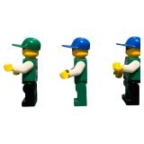 LEGO Vintage Green Jacket Pockets Classic Town MINIFIGURE  - Qty 3