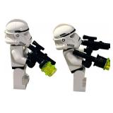 LEGO Star Wars MINIFIGURE: Stormtrooper with Gun and Blaster - Black Head - Qty 2