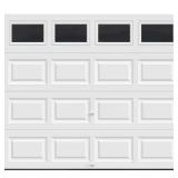 Insulated White Garage Door with Windows, 100x700, Set of 2 Sections