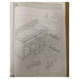 White Baby Changing Table with Drawers and Rail