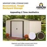 Arrow Newport 10x8 ft Steel Backyard Storage Shed Kit