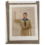 Lot of Approximately 1000 Norman Rockwell Boy Scout Art Prints Assorted Designs