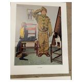 Lot of Approximately 1000 Norman Rockwell Boy Scout Art Prints Assorted Designs