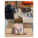 Bulk Lot of Board Games, Playing Cards, Trivia Decks, Artwork, Bar Stools, and Mickey Hats