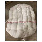 White Tufted Mattress Pad 60x47 Inch with Ties