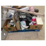 Pallet Lot Mixed Household Items Including Holiday Decor, Kitchenware, Tools, and More
