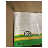 Case of College Ruled Filler Paper 100 Sheets Packs
