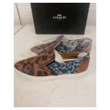Coach Wild Beast Nappa Slip-On Sneakers, Size 5M, Brown/Mist with Box