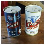 2 vintage Point Beer cans, opened from bottom