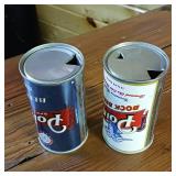 2 vintage Point Beer cans, opened from bottom