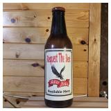 Adler Brau Giant Plastic Amber Beer bottle with cap